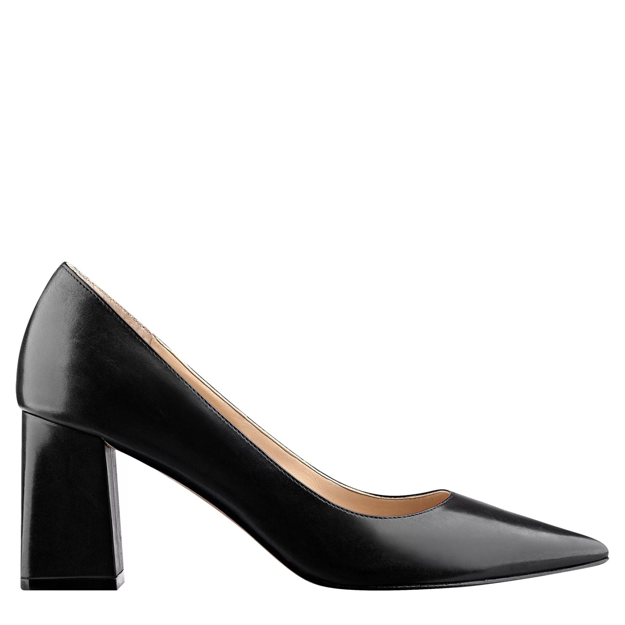 Cheap Marc Fisher Zala Block Heel Pointy Toe Pump Black Leather