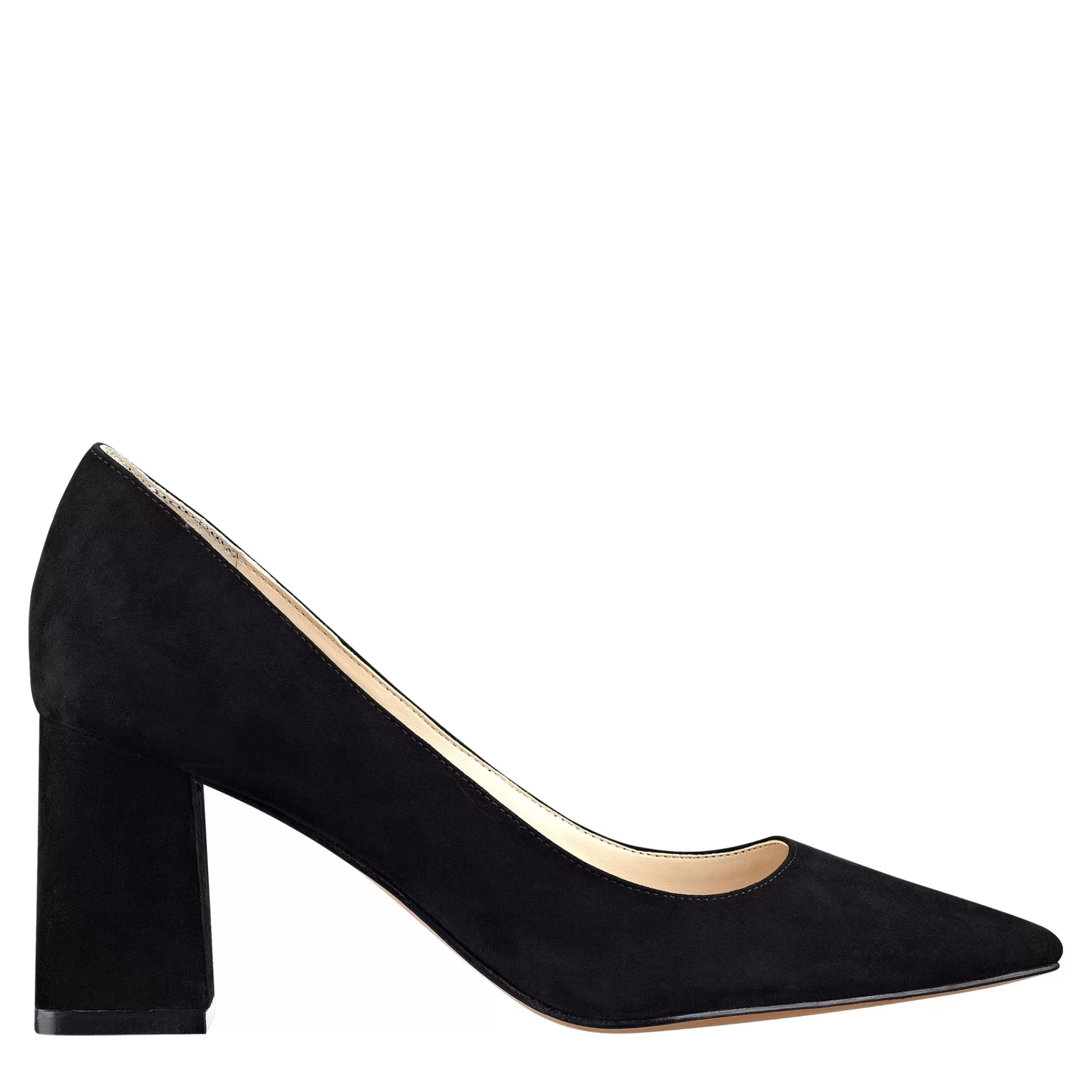 Sale Marc Fisher Zala Block Heel Pointy Toe Pump Black Suede