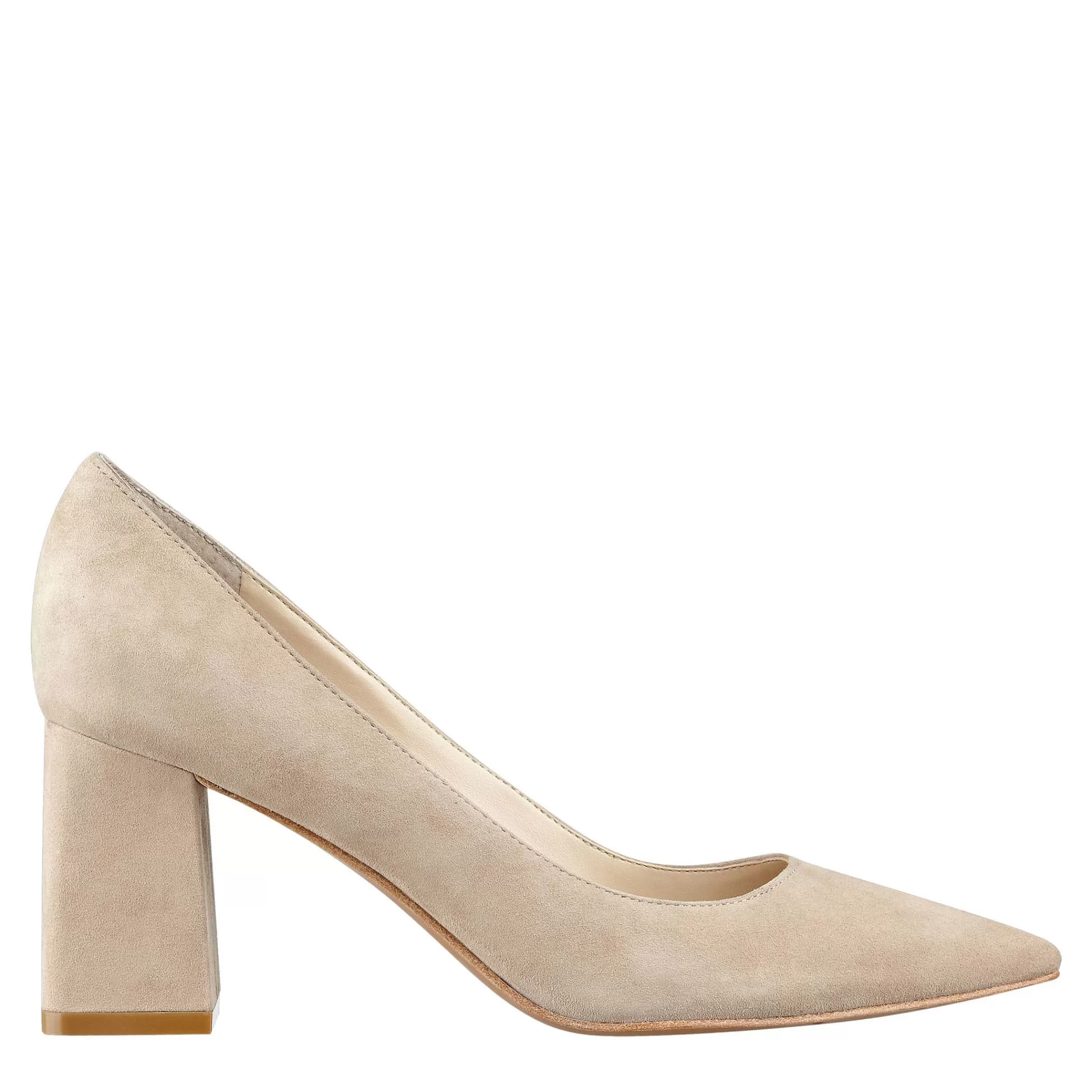 Best Marc Fisher Zala Block Heel Pointy Toe Pump Natural Suede