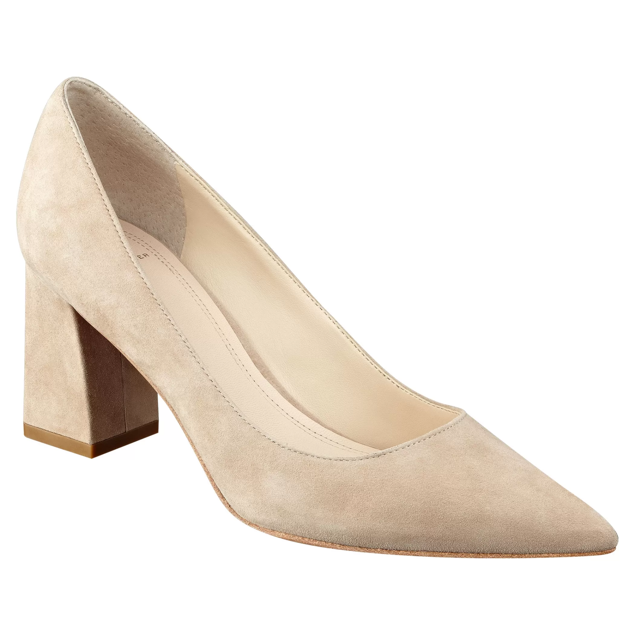 Best Marc Fisher Zala Block Heel Pointy Toe Pump Natural Suede