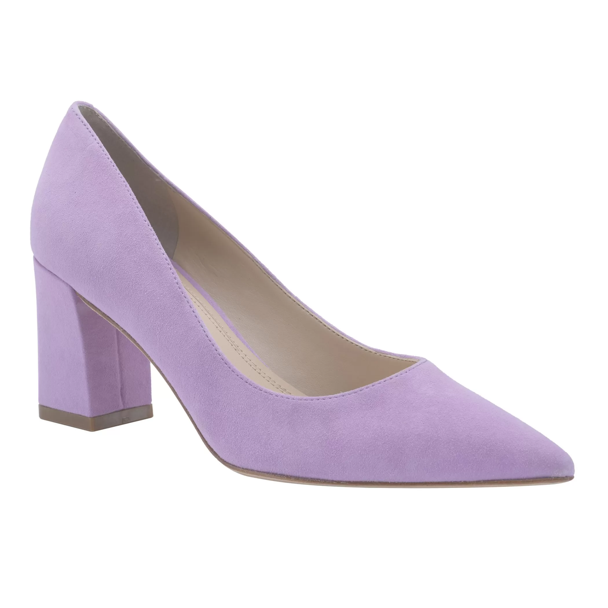 Clearance Marc Fisher Zala Block Heel Pointy Toe Pump Light Purple Suede